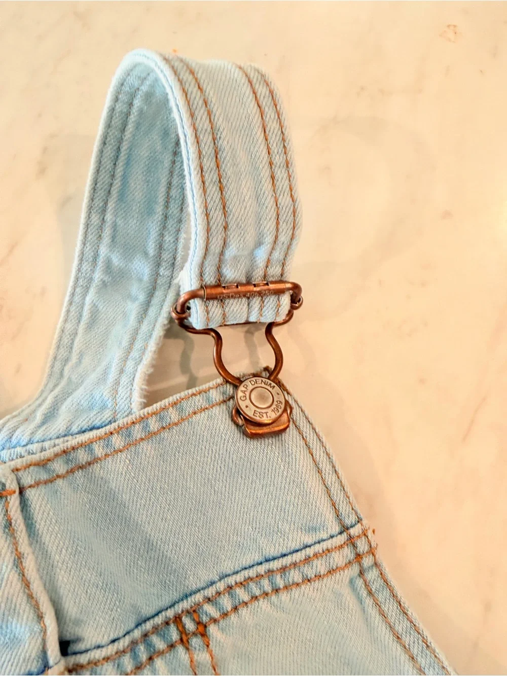 Gap Light Blue Denim Pinafore Jumper Dress for Kids - Classic Button Front